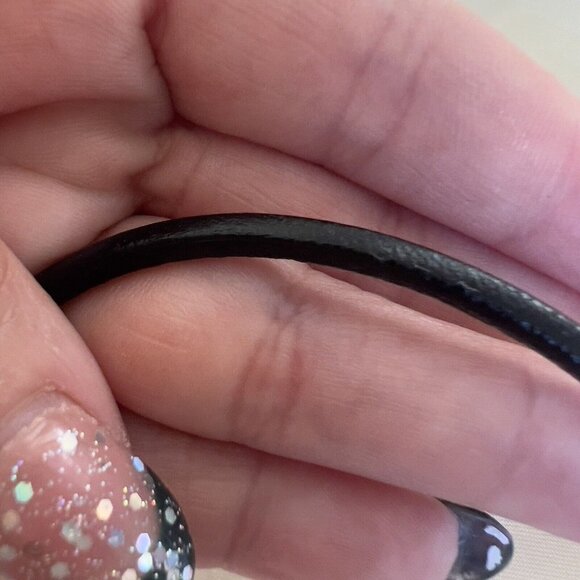 925 Sterling Silver Cross Black ONYX Necklace Leather Gemstone Unisex jewelry - Picture 14 of 16